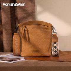 Montana West Double Compartments Crossbody Purse