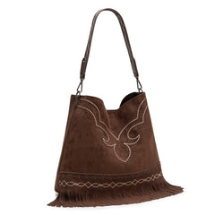 Montana West Boot Stitch Fringe Hobo Bag