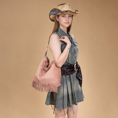 Montana West Boot Stitch Fringe Hobo Bag