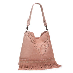 Montana West Boot Stitch Fringe Hobo Bag
