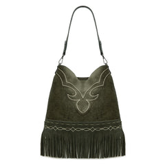 Montana West Boot Stitch Fringe Hobo Bag