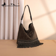Montana West Boot Stitch Fringe Hobo Bag