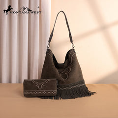 Montana West Boot Stitch Fringe Hobo Bag