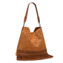 Montana West Boot Stitch Fringe Hobo Bag