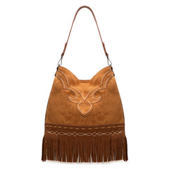 Montana West Boot Stitch Fringe Hobo Bag