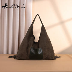 Montana West Boot Stitch Fringe Large Hobo Bag
