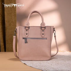 Trinity Ranch Western Floral Tooled Tote Bag