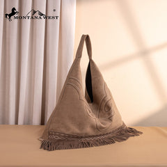 Montana West Boot Stitch Fringe Large Hobo Bag