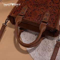 Trinity Ranch Western Floral Tooled Tote Bag