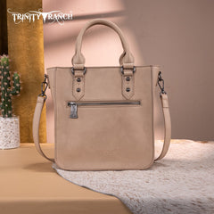 Trinity Ranch Western Floral Tooled Tote Bag