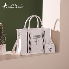 Montana West Whipstitch Concealed Carry Tote With Matching Bi-Fold Wallet