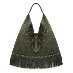 Montana West Boot Stitch Fringe Large Hobo Bag