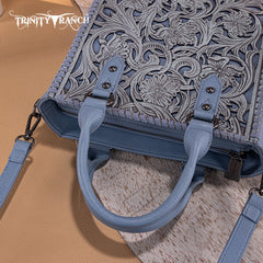 Trinity Ranch Western Floral Tooled Tote Bag