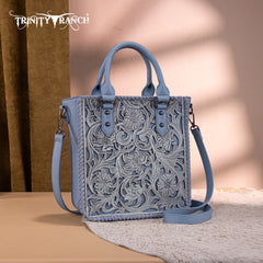 Trinity Ranch Western Floral Tooled Tote Bag
