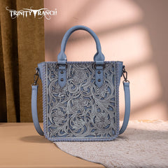 Trinity Ranch Western Floral Tooled Tote Bag