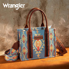 Wrangler Southwestern Dual Sided Print Canvas Tote/Crossbody Collection
