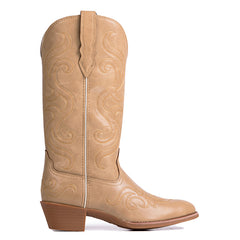 Women's Vintage Embroidered Round Toe Western Boots