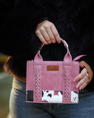 Wrangler Cow Print Accents Mini Tote Bag