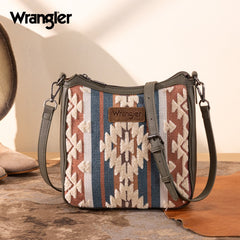 Wrangler Sherpa Aztec Canvas Crossbody