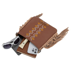 Wrangler Aztec Embroidered Fringe Crossbody