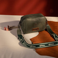 Wrangler Dual Zipper Stitch Crossbody Bag