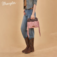 Wrangler Tooled Fringe Crossbody Bag