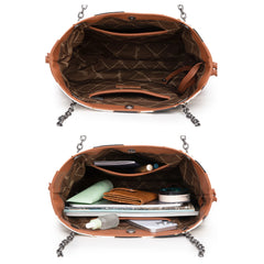 Wrangler Cow Print Chain Tote With Wallet Set