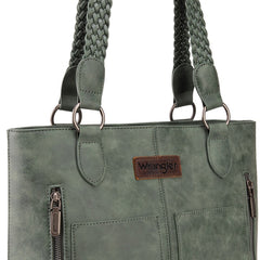 Wrangler Braided Detail Multi Pockets Concealed Carry Tote