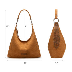 Wrangler Floral Tooled Hobo Bag with Pouch