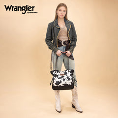 Wrangler Cow Print Chain Tote With Wallet Set