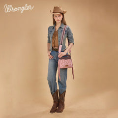 Wrangler Tooled Fringe Crossbody Bag