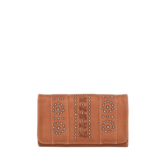 Studded Boho Western Wallet with Stitches by American Bling - Cowgirl Wear