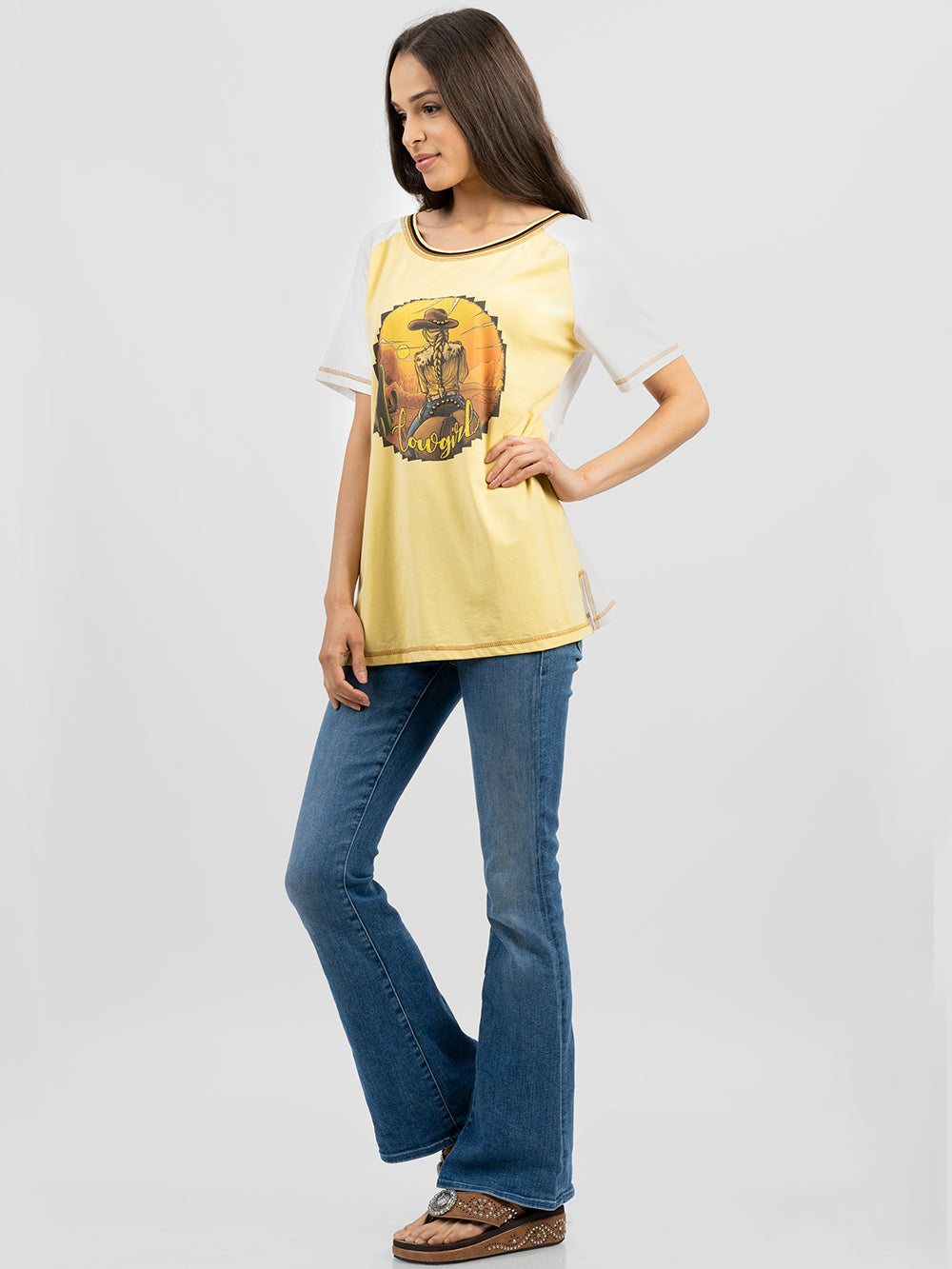 Women's Mineral Wash “Cowgirl” Graphic Short Sleeve Tee - Cowgirl Wear