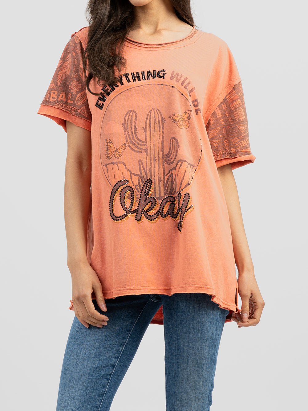 Women's Mineral Wash 'EVERYTHING WILL BE OKAY' Graphic Tee - Cowgirl Wear