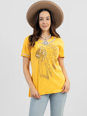 Women's Mineral Wash “Tribe” Short Sleeve Tee - Cowgirl Wear