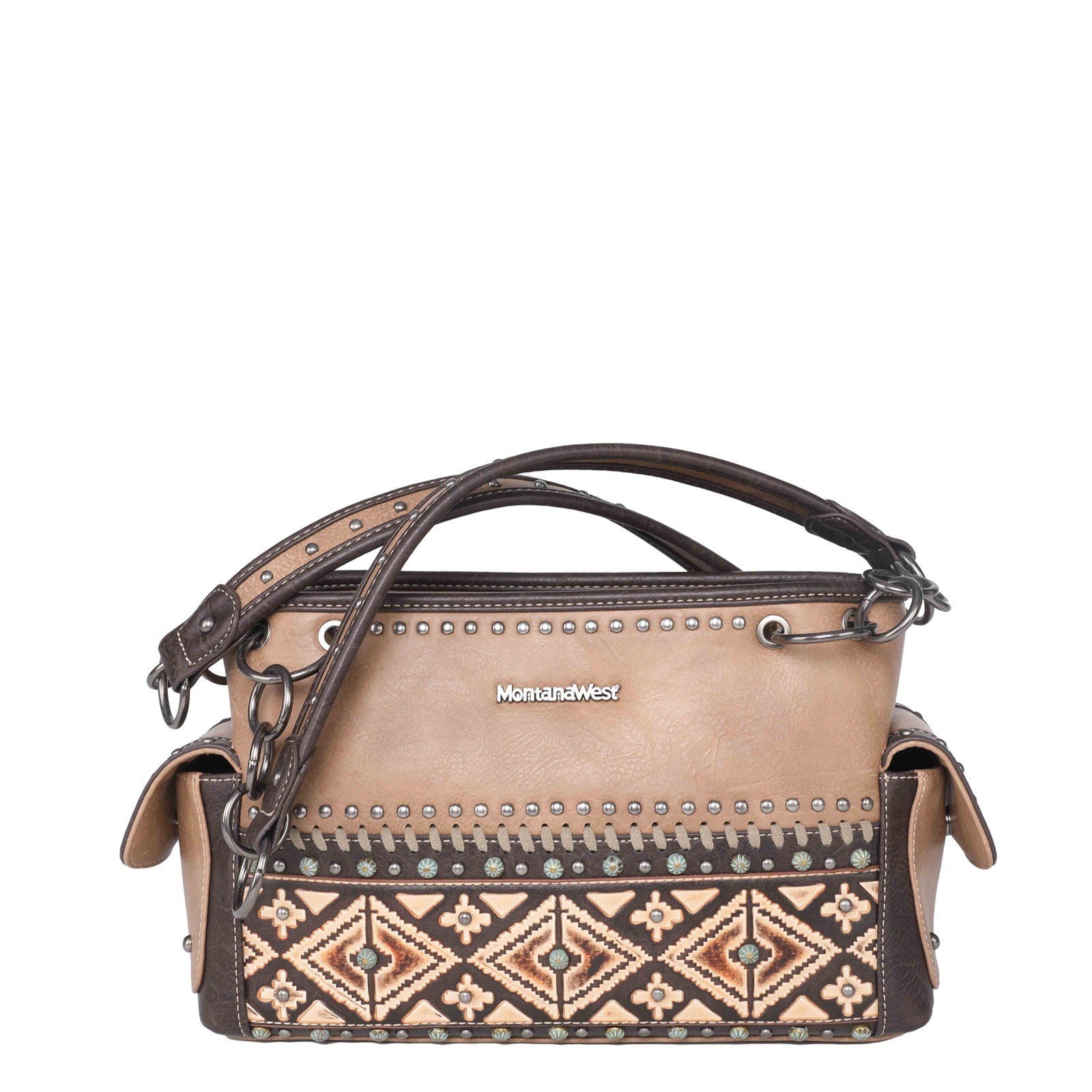 Montana West Aztec Tooled Collection Concealed Carry Satchel - Cowgirl Wear