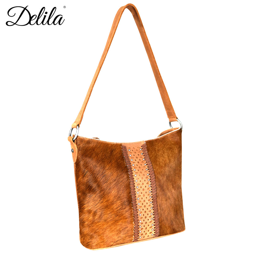 LEA-6038 Delila 100% Genuine Leather Hair-On Hide Collection Hobo - Cowgirl Wear