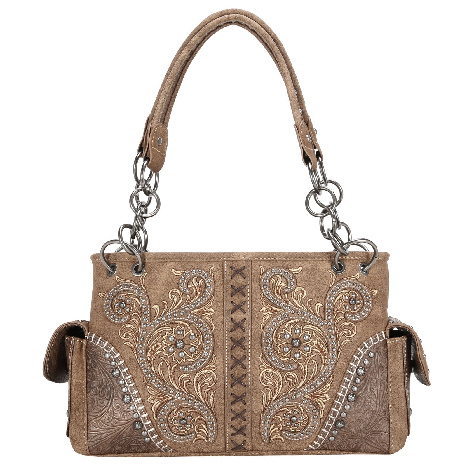 Montana West Floral Embroidered Collection Concealed Carry Satchel - Cowgirl Wear