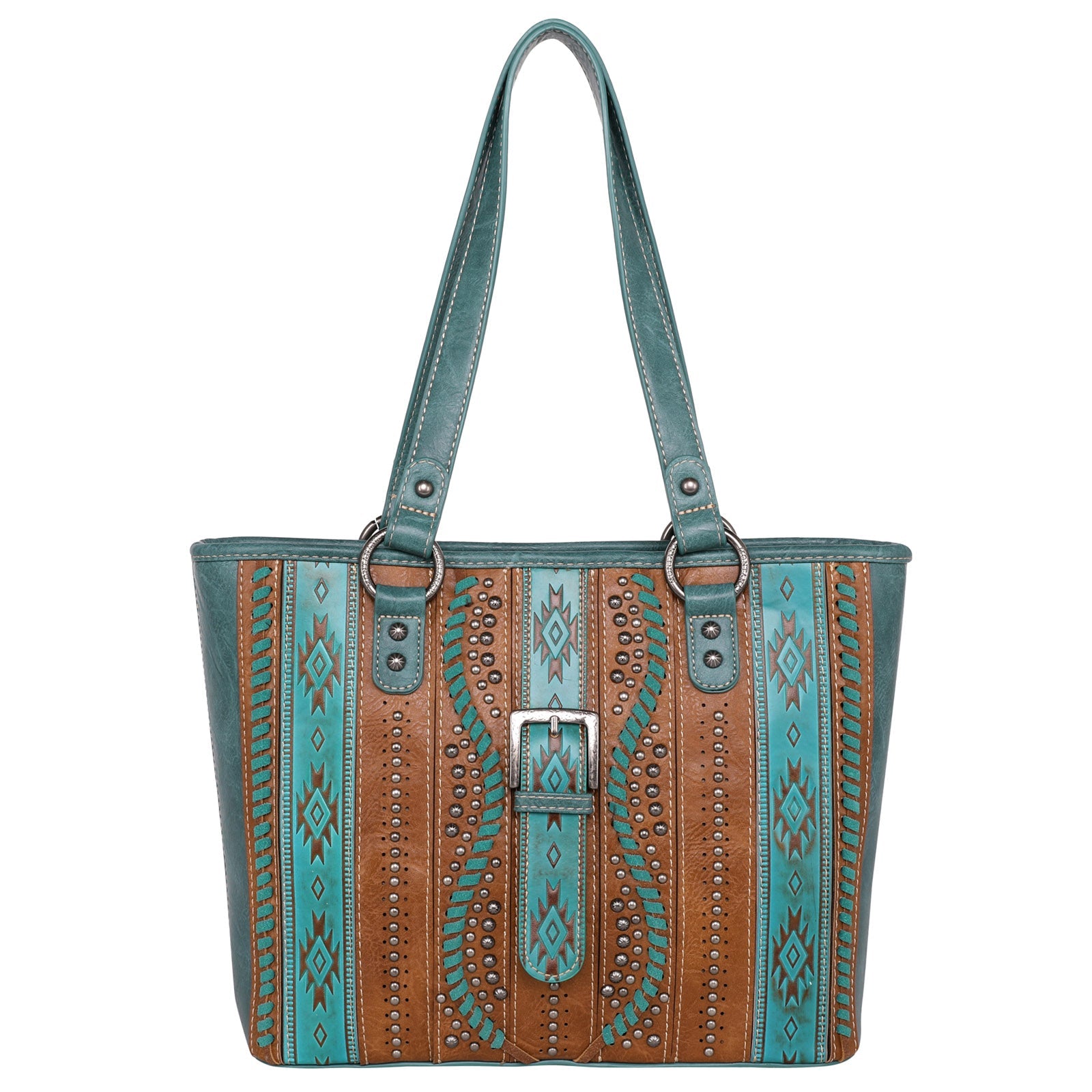 Montana West Aztec Tooled Collection Concealed Carry Tote - Cowgirl Wear