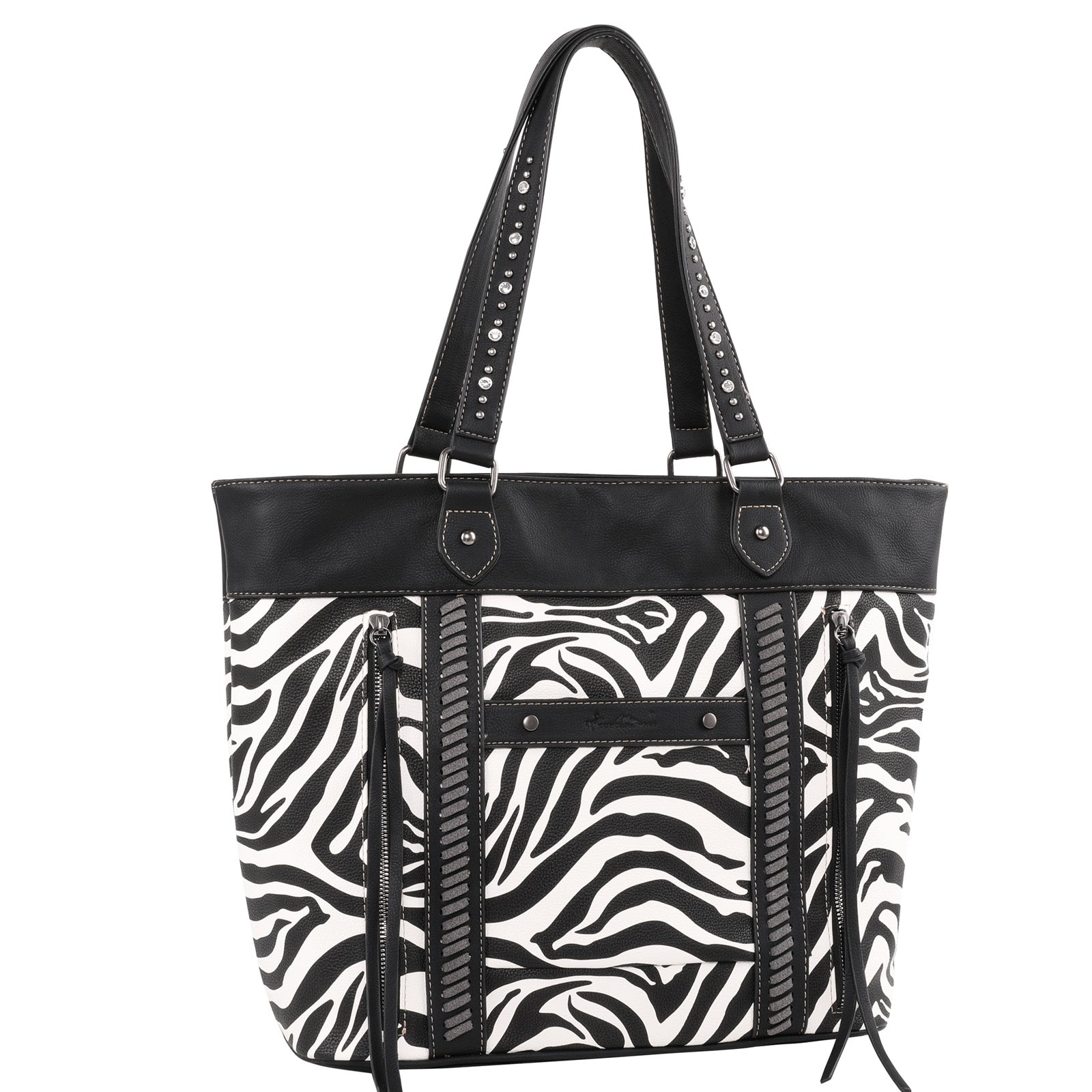 Montana West Zebra Print Concealed Carry Wide Tote - Cowgirl Wear