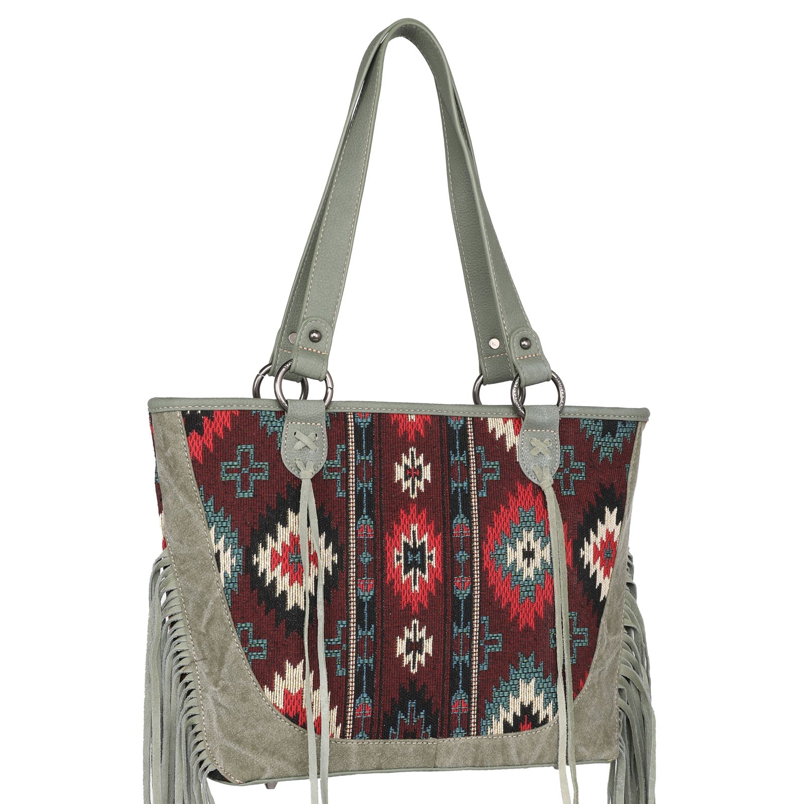 Montana West Aztec Tapestry Fringe Concealed Carry Tote - Cowgirl Wear