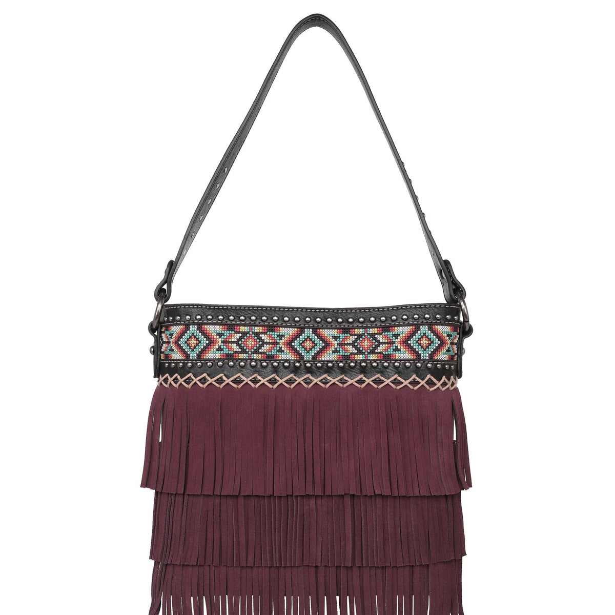 Montana West Aztec Tiered Fringe Collection Concealed Carry Hobo - Cowgirl Wear