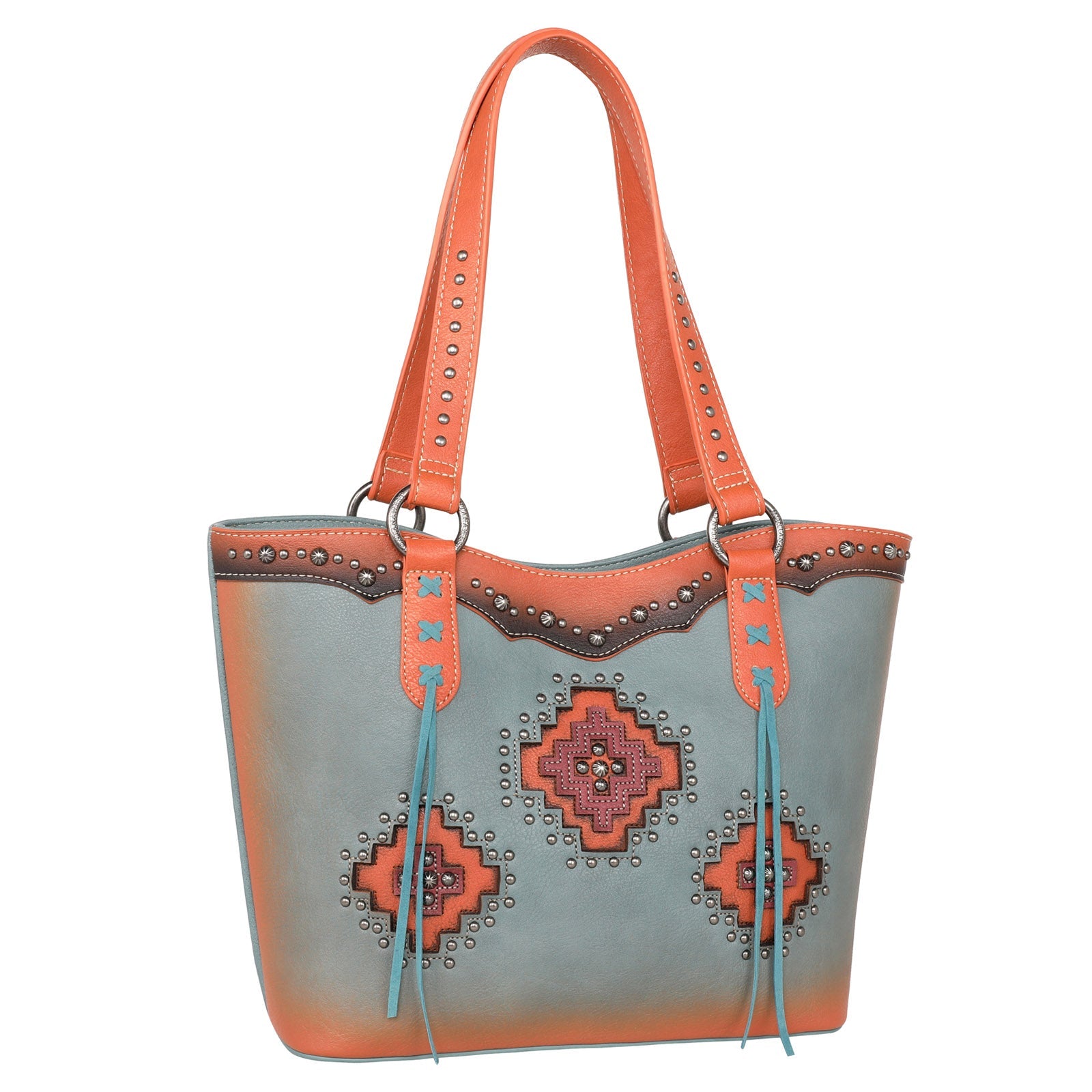 Montana West Cut-out Aztec Collection Concealed Carry Tote with Matching Wallet - Cowgirl Wear