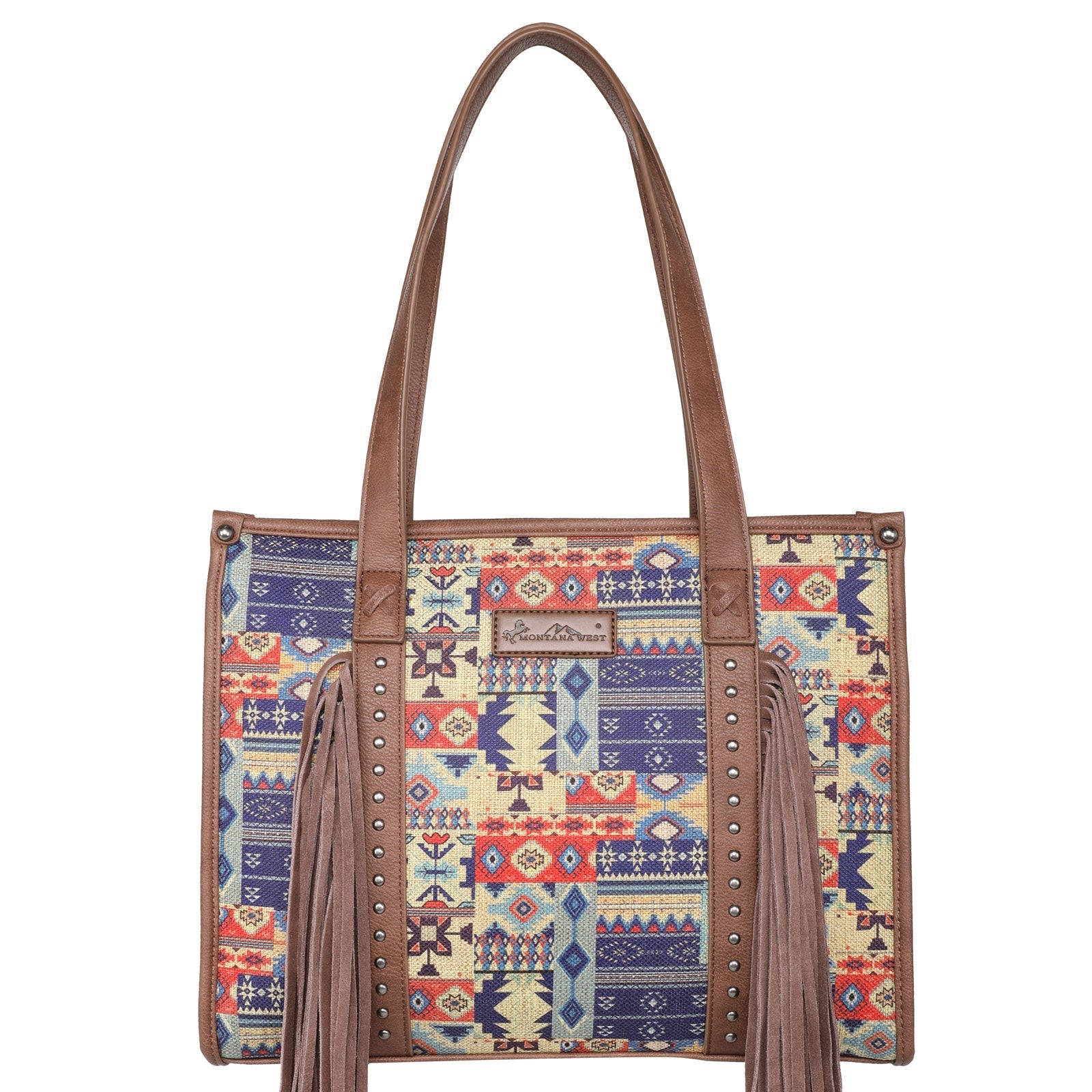 Montana West Aztec Double Sided Print Fringe Tote - Cowgirl Wear
