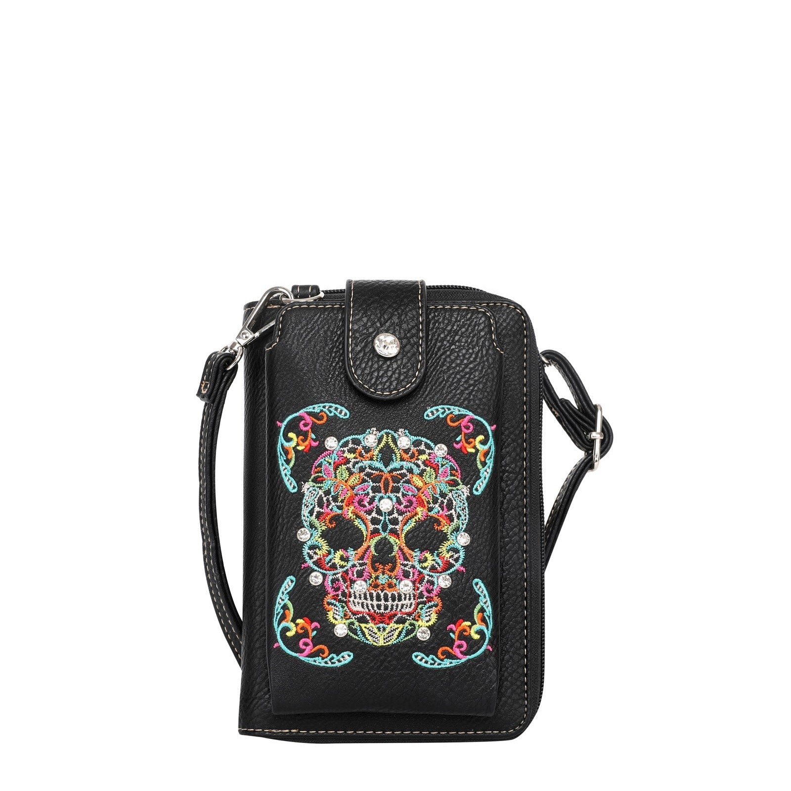 Montana West Sugar Skull Collection Phone Wallet/Crossbody - Cowgirl Wear