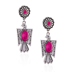 Rustic Couture's Thunderbird with Natural Stone Dangling Earring
