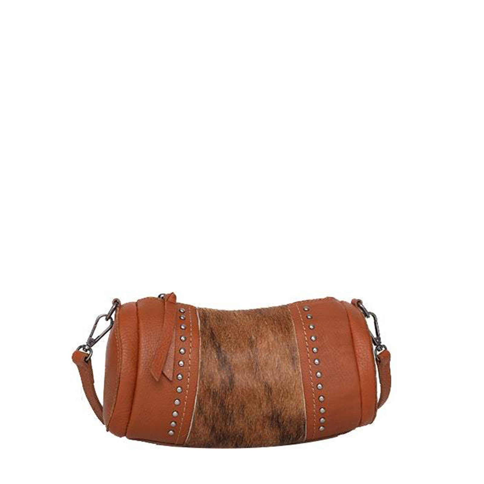 Montana West Genuine Leather Cow-Hide Collection Mini Barrel Bag - Cowgirl Wear