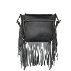 Montana West Genuine Leather Tooled Collection Fringe Crossbody - Cowgirl Wear