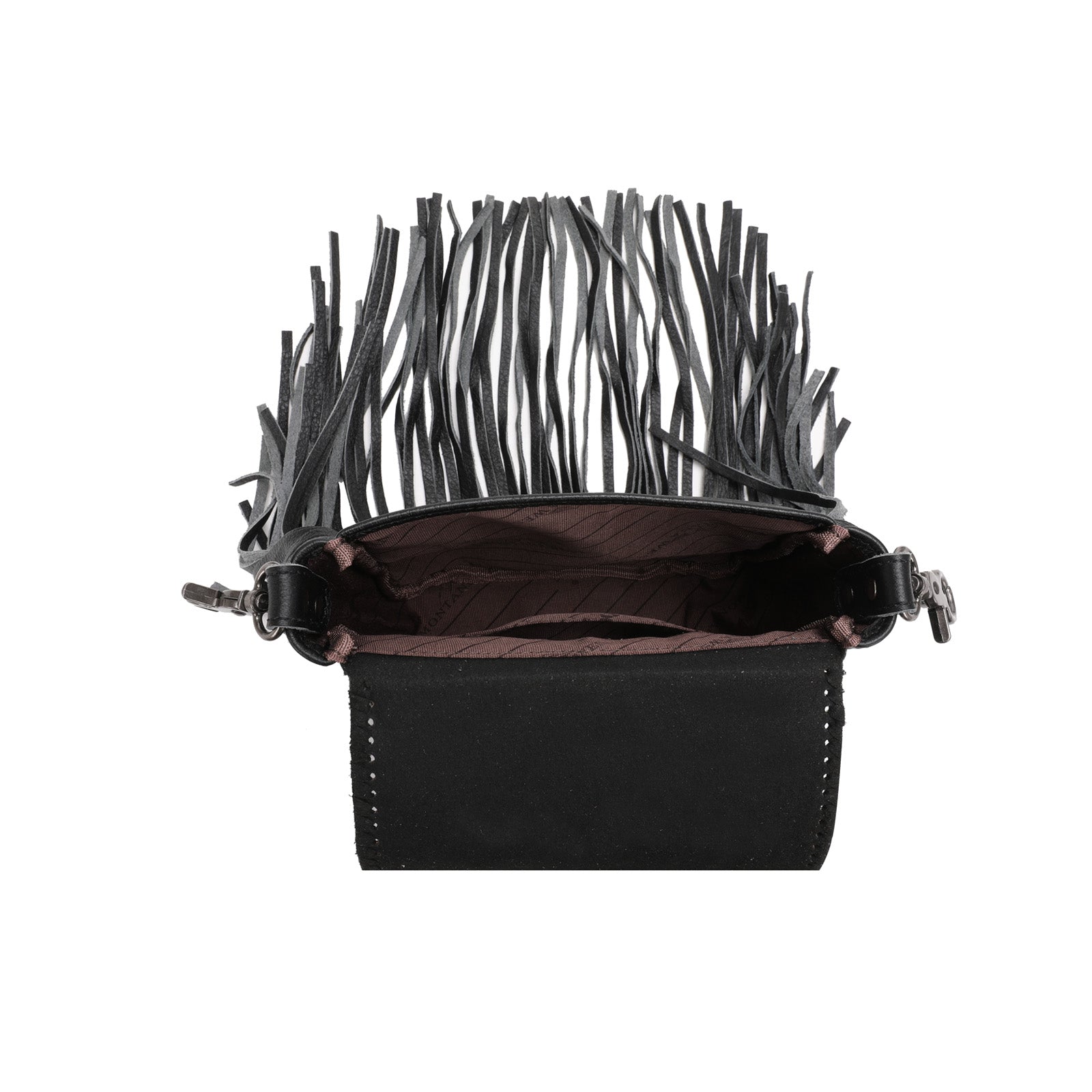 Montana West Genuine Leather Tooled Collection Fringe Crossbody - Cowgirl Wear