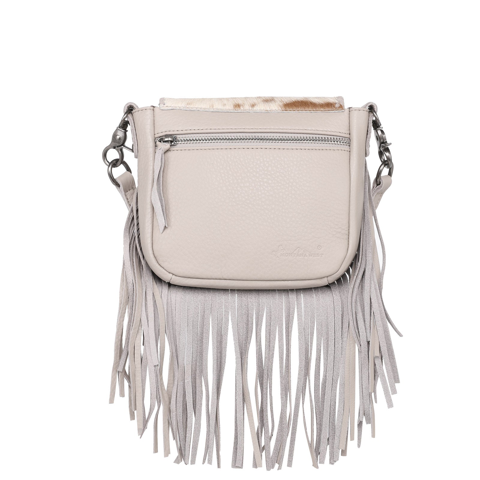 Montana West Genuine Leather Hair-On Collection Fringe Crossbody - Cowgirl Wear